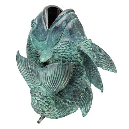 Design Toscano Dancing Asian Fish Bronze Spitting Garden Statue: Large SU1028